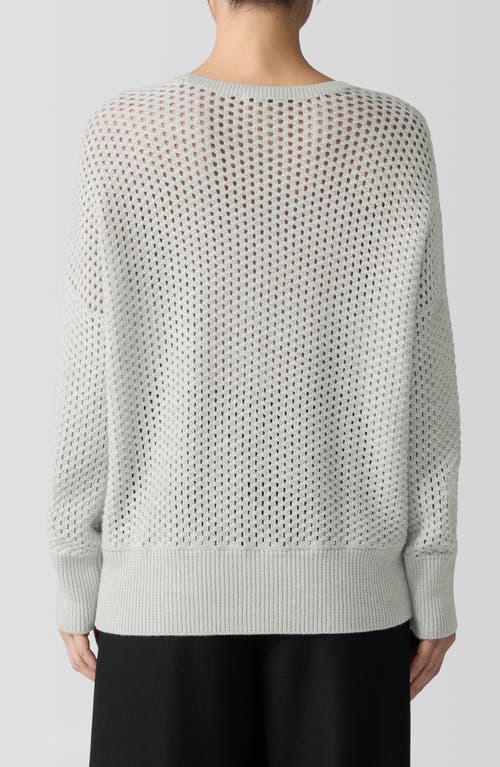 Eileen Fisher Merino Crew Neck Top In Regenerative Wool In Gray