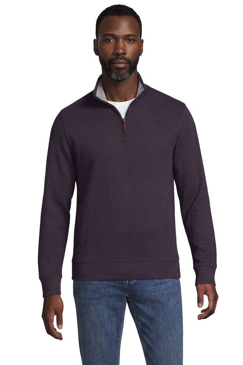 Bedford Rib Quarter Zip Pullover Sweater, Main, color, Black Currant