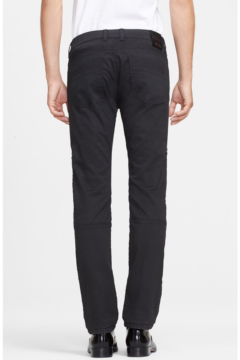 Denim Moto Pants, Alternate, color, BLACK