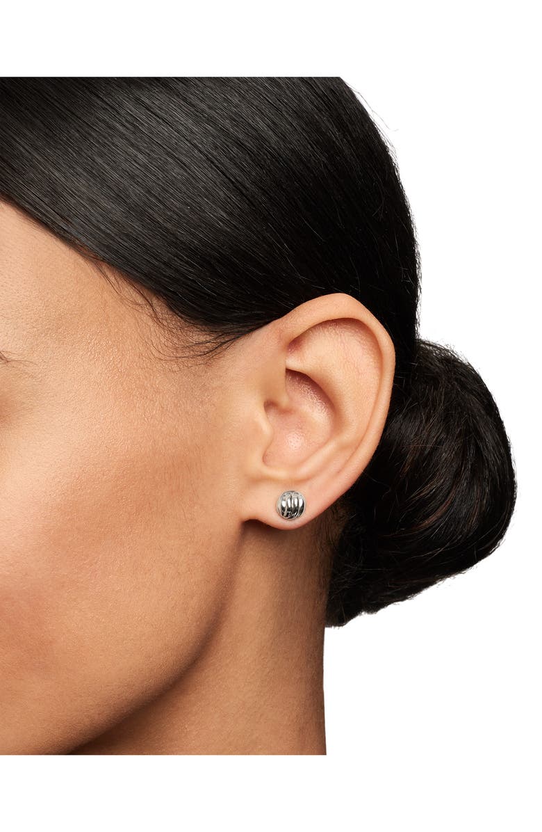 David Yurman Sculpted Cable Stud Earrings, Alternate, color, Silver