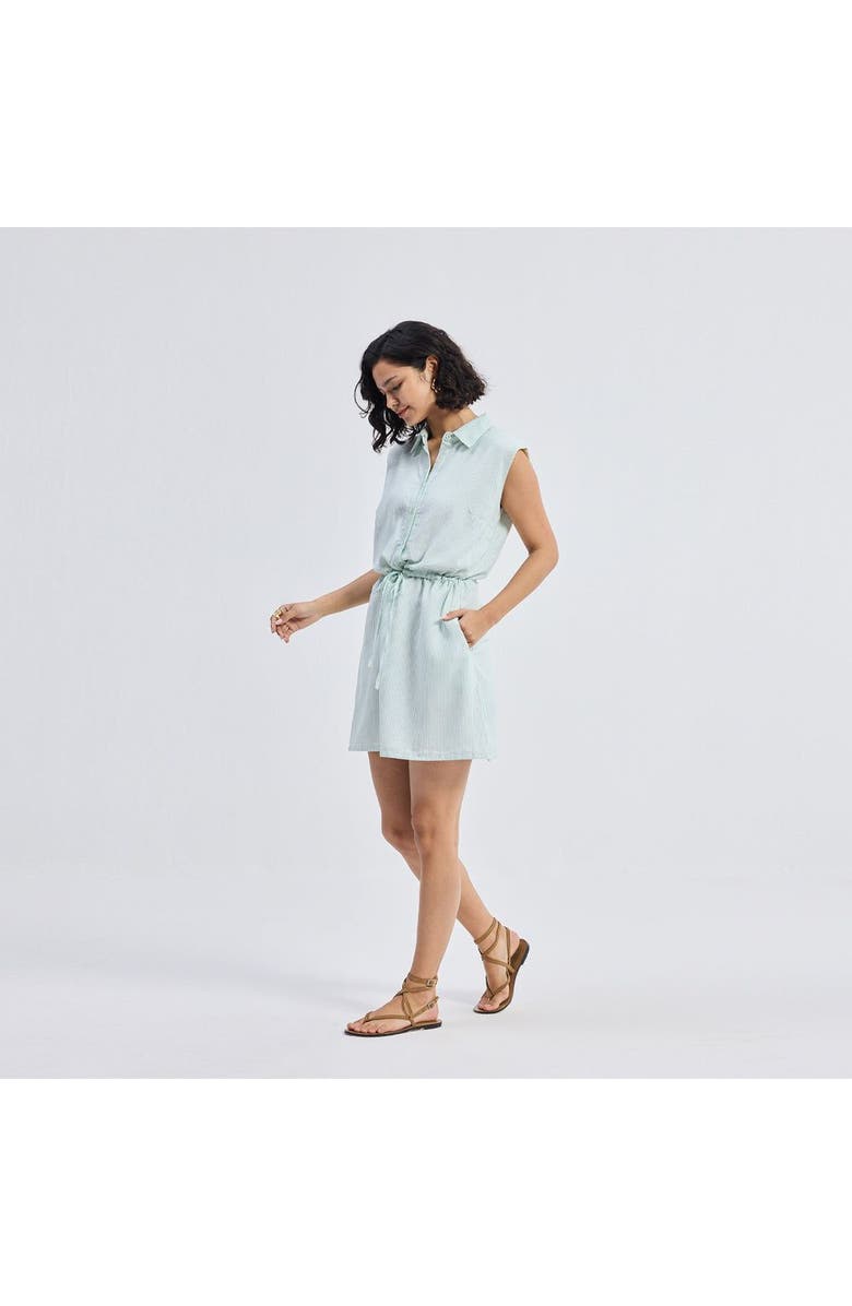 Reistor Womens Drawstring Shirt Dress in Stripes XX Large, Alternate, color, Parallel Paths