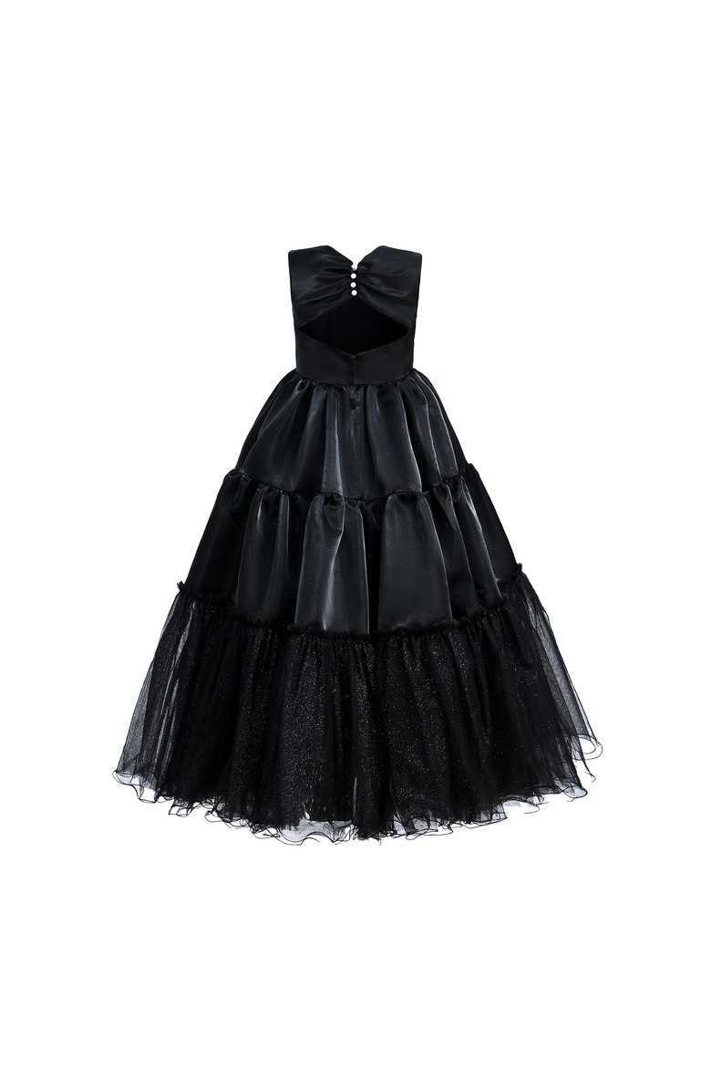Tulleen Teola Dress, Alternate, color, Black