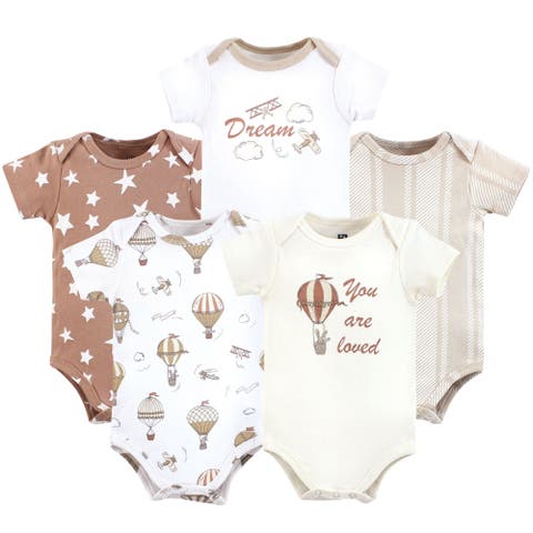 Five-Piece Set of Cotton Infant All-in-One Bodysuits