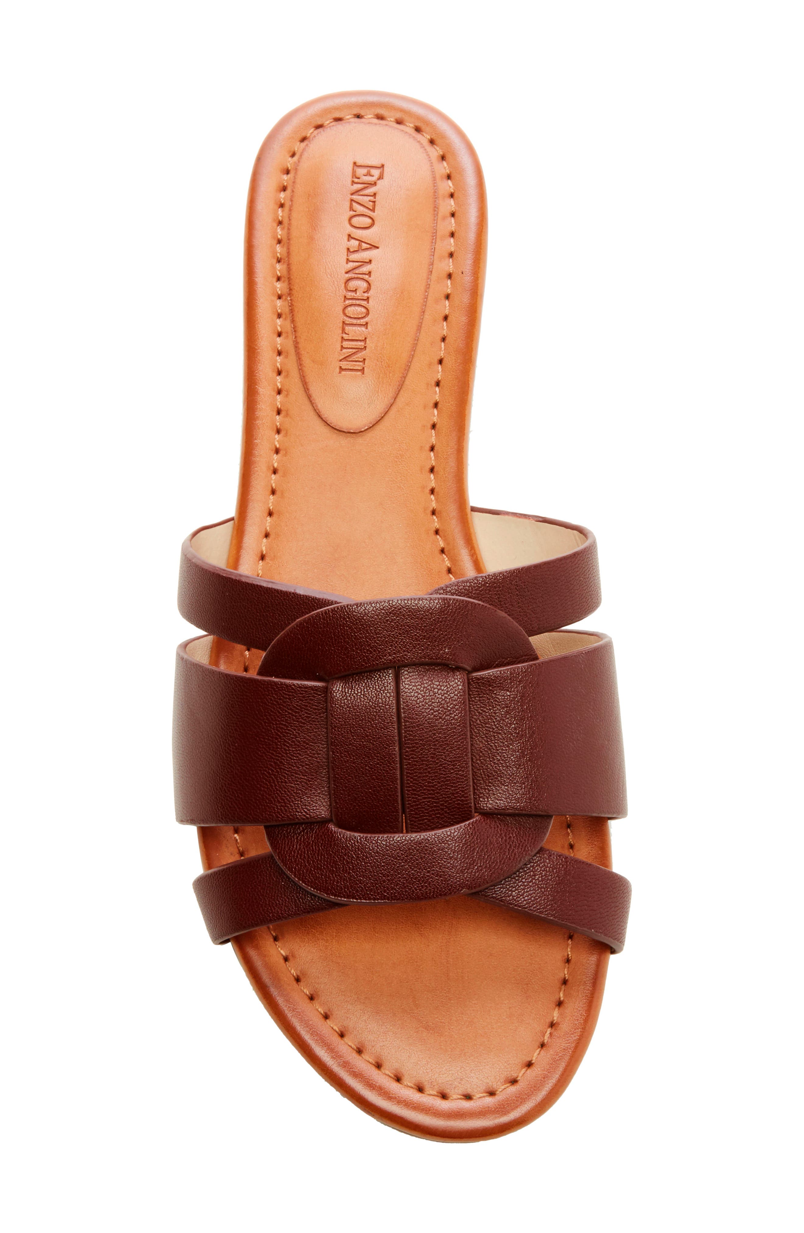 Golda Slide Sandal, Alternate, color, TERRACOTTA LEATHER