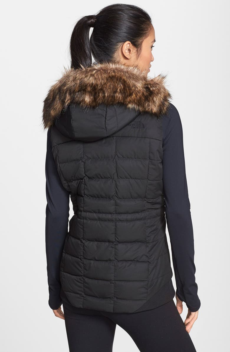 The North Face Quilted Goose Down Vest with Removable Faux Fur Trim, Alternate, color,