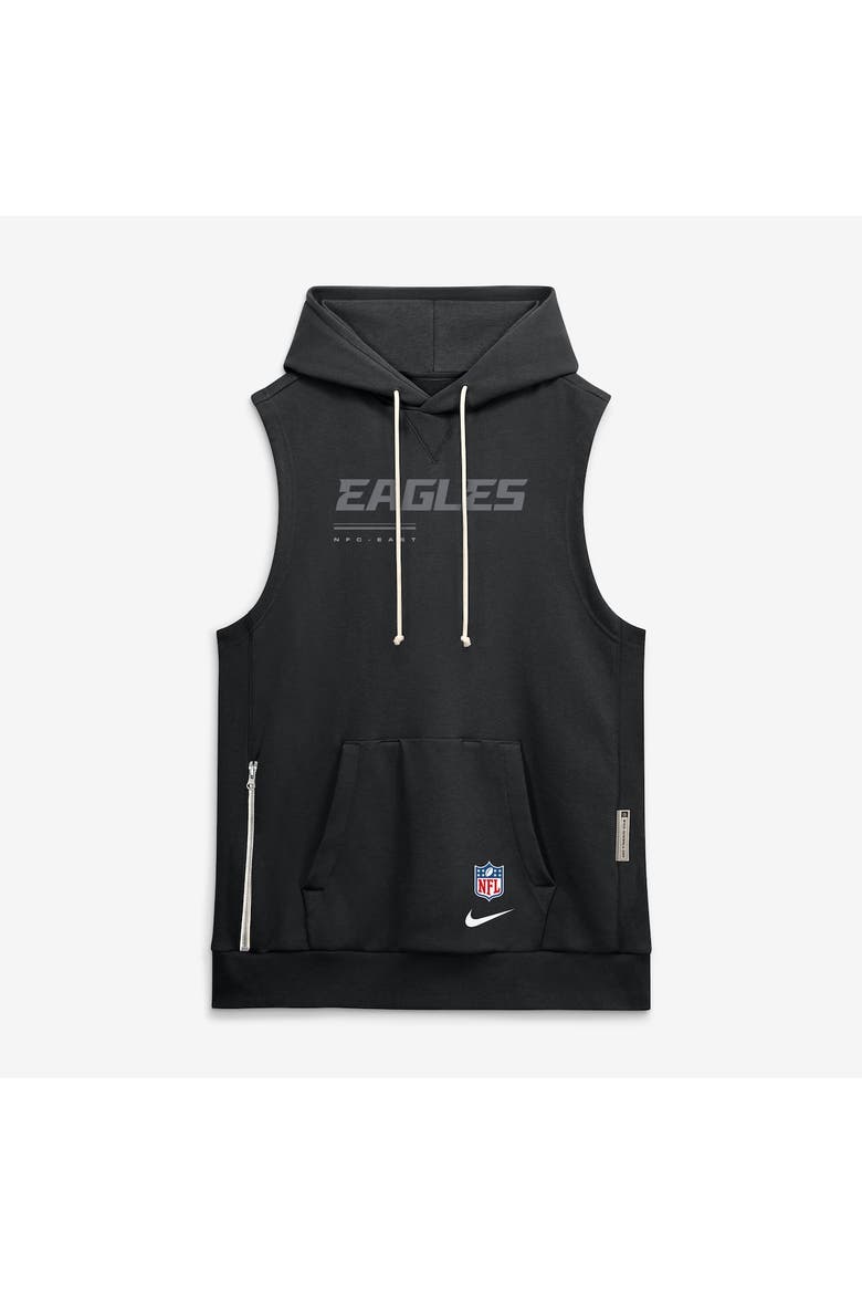 Men's Nike Black Philadelphia Eagles Sideline Standard Issue Dri-FIT Sleeveless Hoodie, Alternate, color, Black