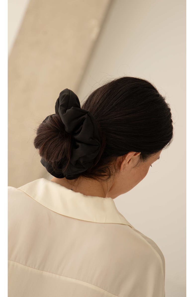 Drowsy Sleep Co. Silk Padded Scrunchie, Alternate, color, Black Jade