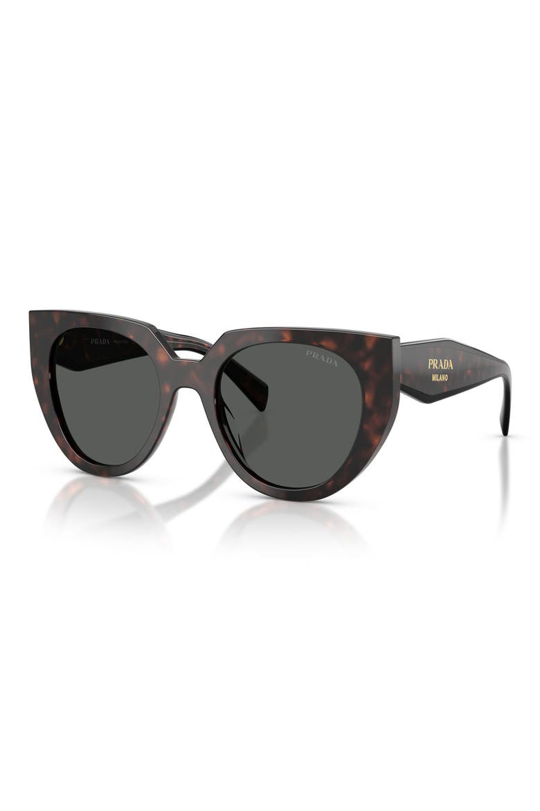 52mm Cat Eye Sunglasses, Alternate, color, ROOT TORTOISE / DARK GREY