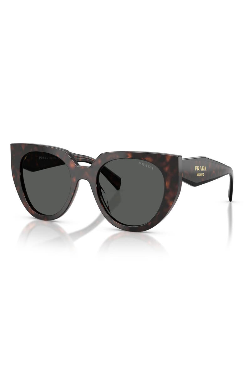 Prada 52mm Cat Eye Sunglasses, Alternate, color, Root Tortoise / Dark Grey