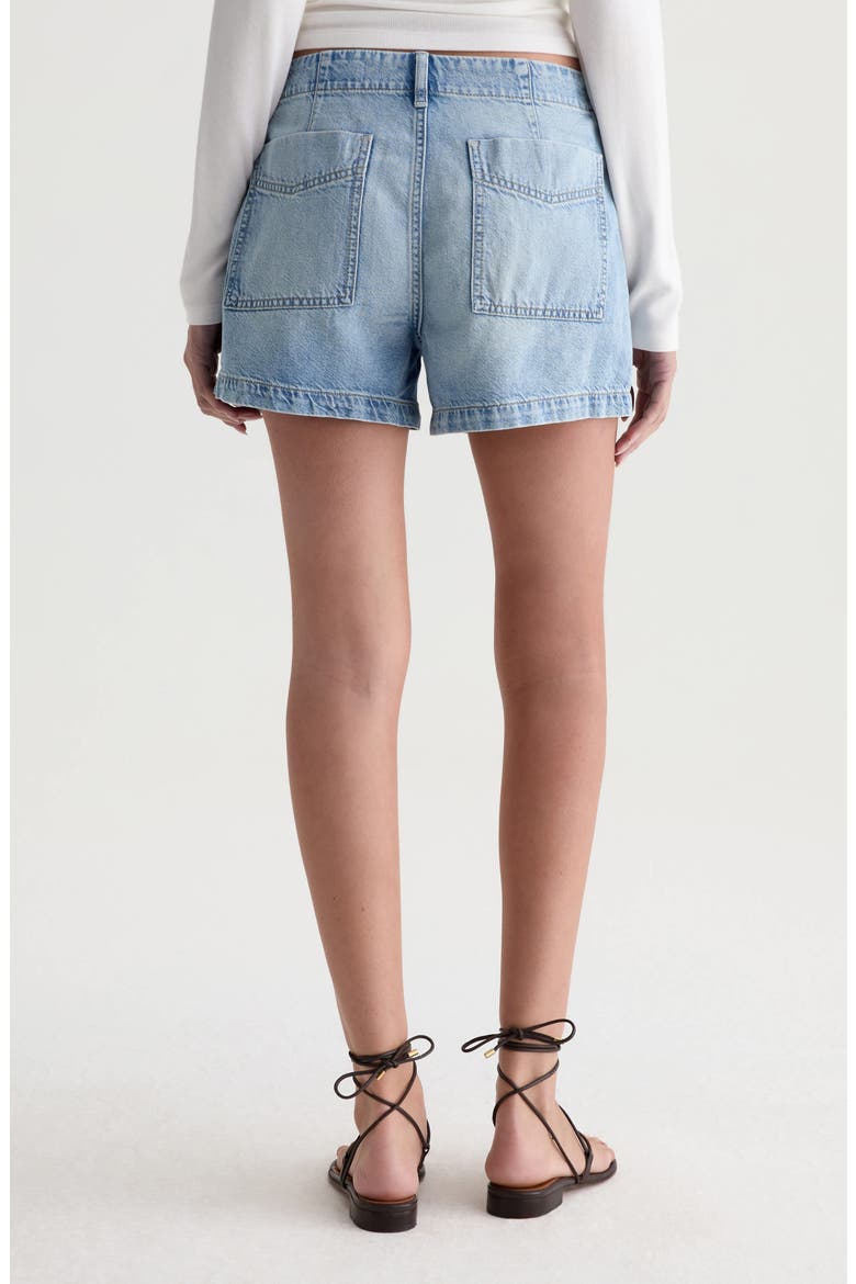 Analeigh High Waist Workwear Denim Shorts, Alternate, color, WINE GARDEN