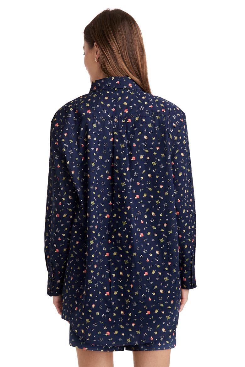 Women's 100% Cotton Poplin Long Sleeve Button Up, Alternate, color, Fun Forage