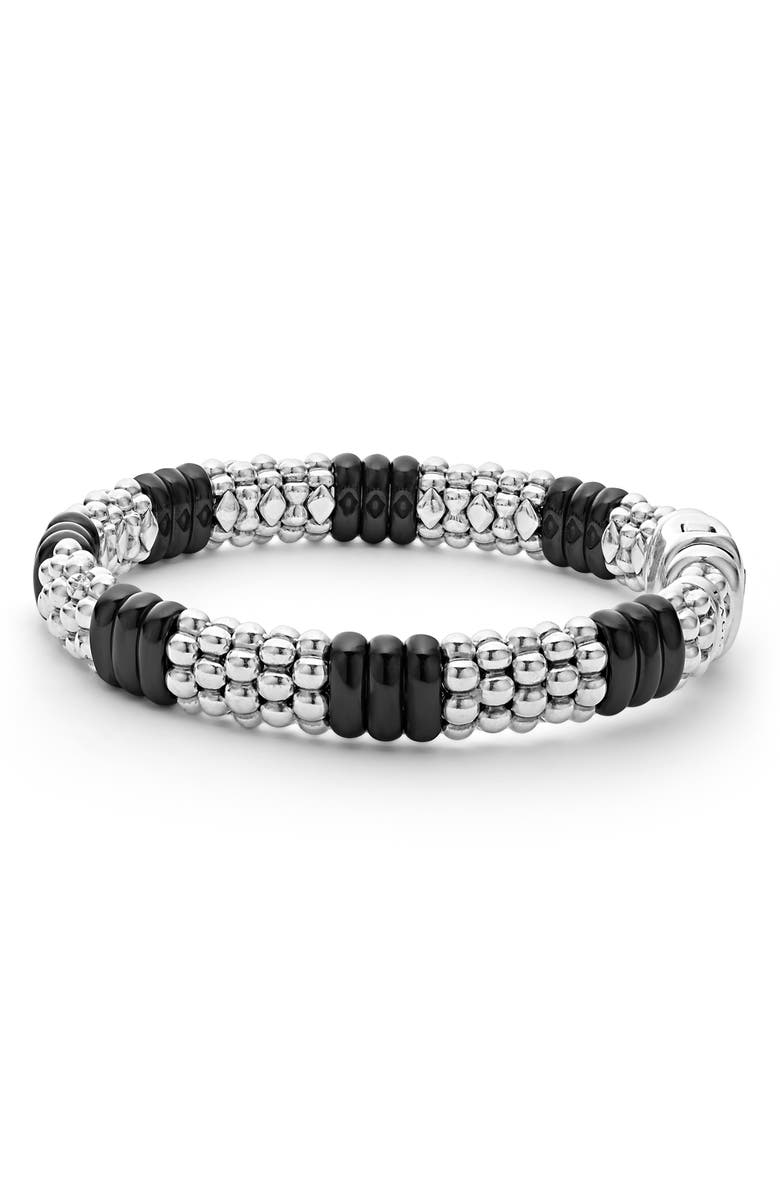 LAGOS Black Caviar Ceramic Rope Bracelet, Alternate, color, Black/ Silver