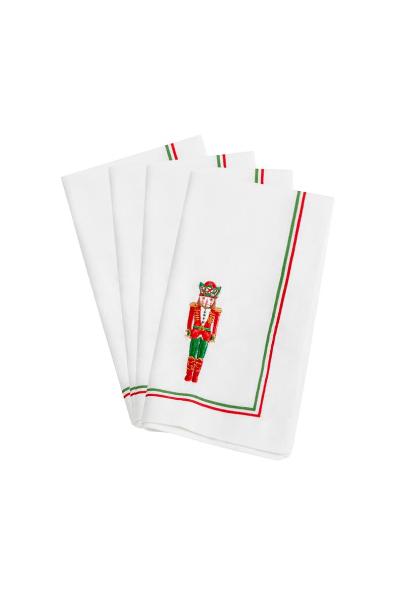 Bayberry Nutcracker Napkins, Set of 4, Multicolor - 18"W x 18"L, Main, color, Multicolor