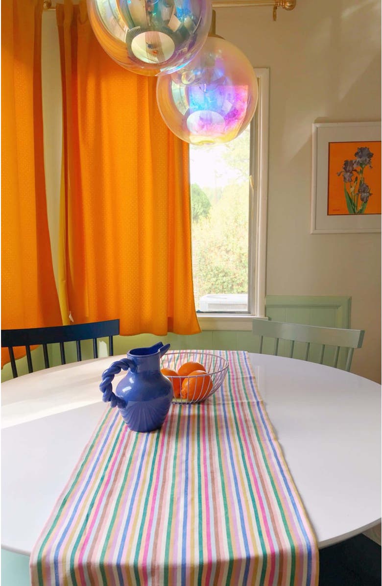Archive New York Valentina Rainbow Striped Handwoven Cotton Table Runner, Alternate, color, Rainbow