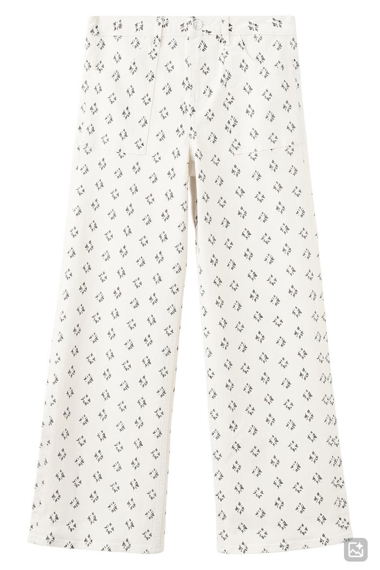 Print Straight Leg Jeans, Alternate, color, OFF WHITE