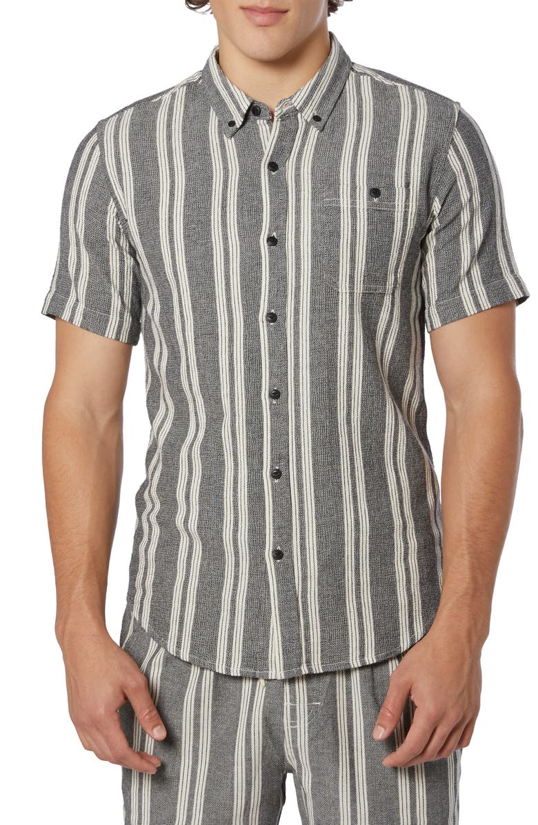 Ezekiel Melbourne Short Sleeve Woven Shirt, Main, color, Dark Grey