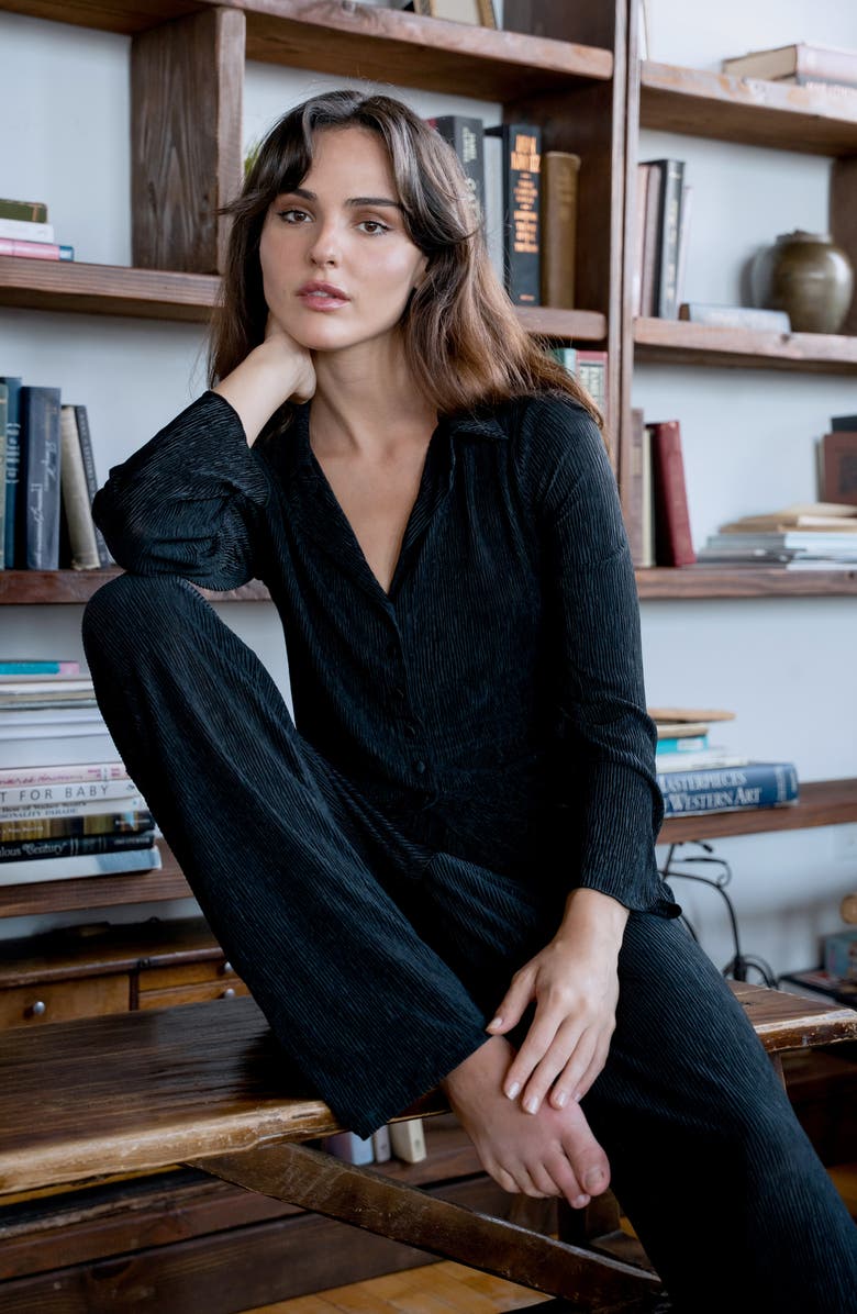 Midnight Bakery Rib Pajamas, Alternate, color, Black