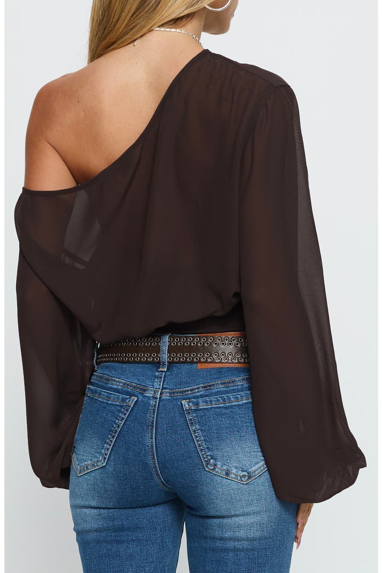 Idalina Off the Shoulder Top, Alternate, color, BROWN