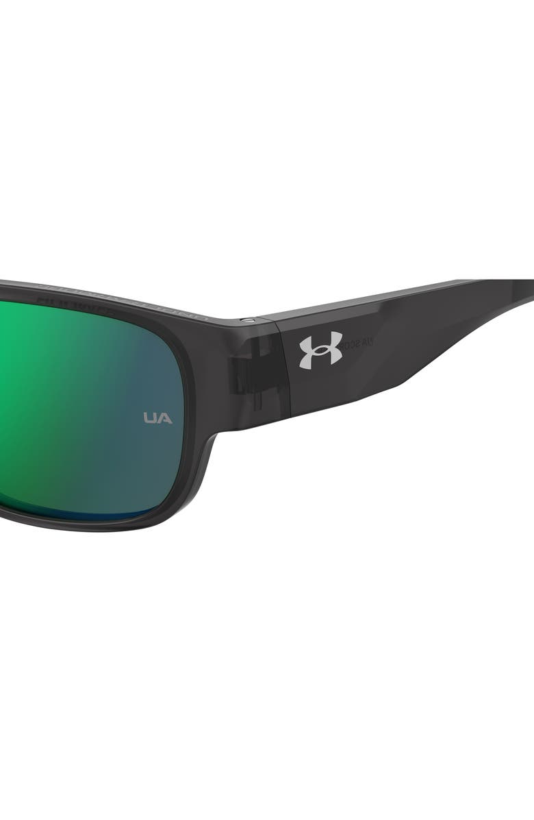 Under Armour 60mm Scorcher Square Sunglasses, Alternate, color, Grey Crystal