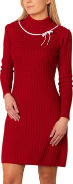 Hope & Henry Organic Mock Neck Cable Sweater Dress