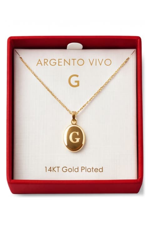 Initial Oval Locket Necklace