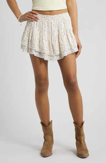 BP. Lace Trim Ruffle Skort