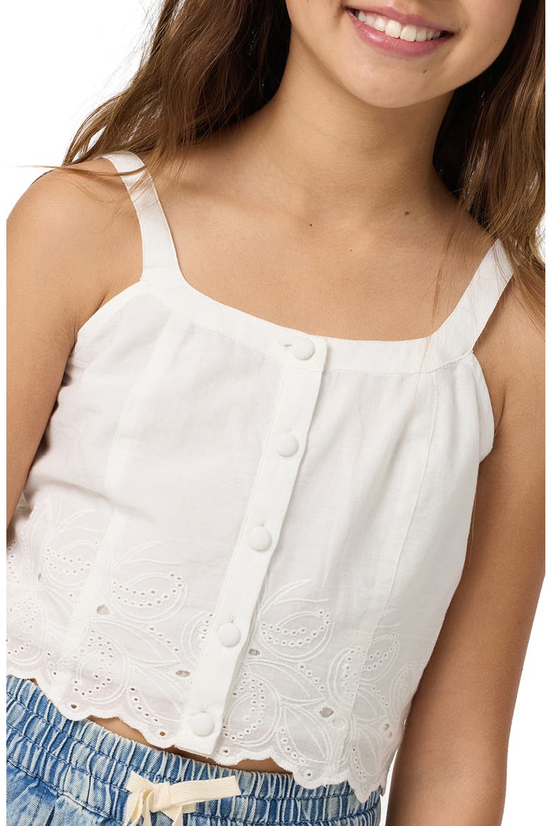 Annalee Eyelet Cotton Button-Up Tank, Alternate, color, WHITE