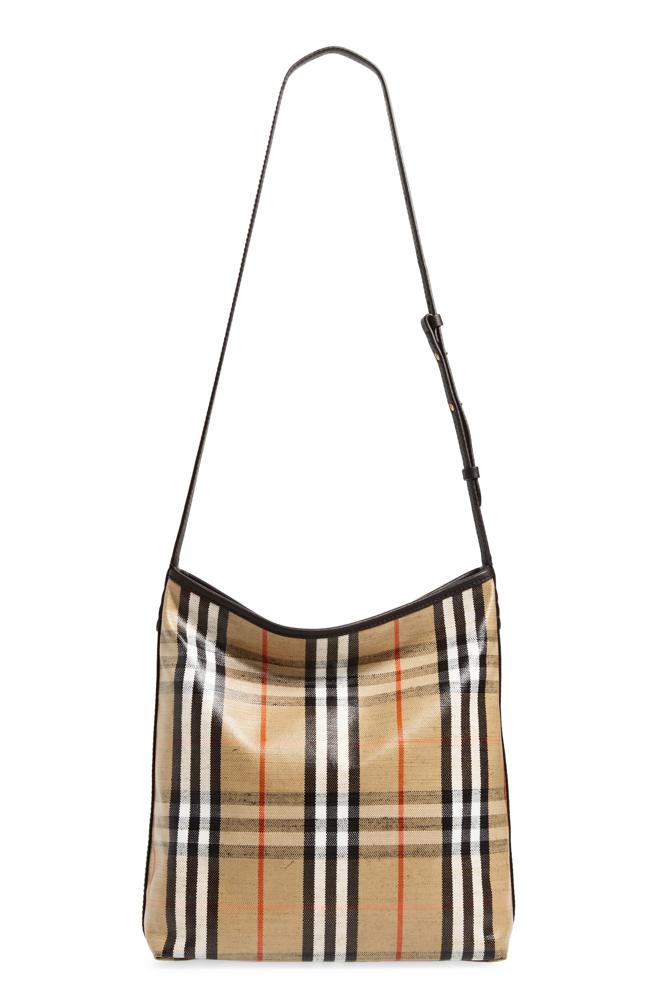 Burberry Small Highlands Coated Canvas Crossbody Bag, Alternate, color, Sand
