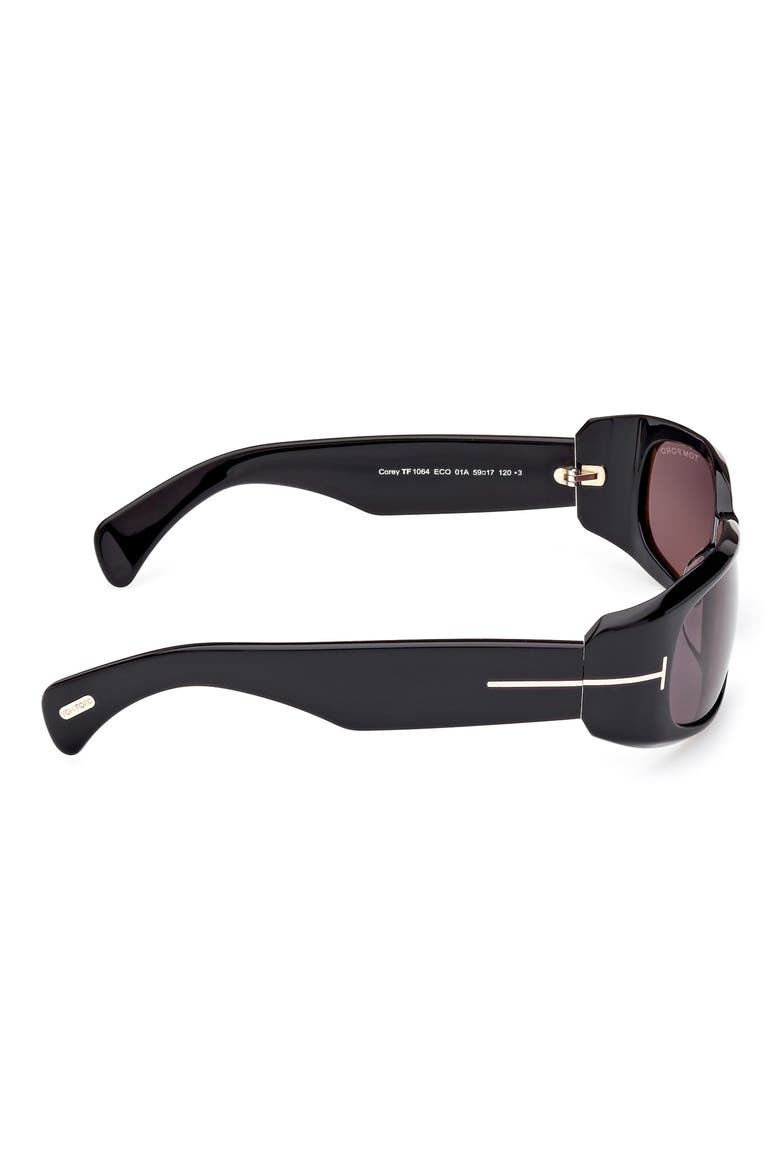 59mm Square Sunglasses, Alternate, color, SHINY BLACK / SMOKE