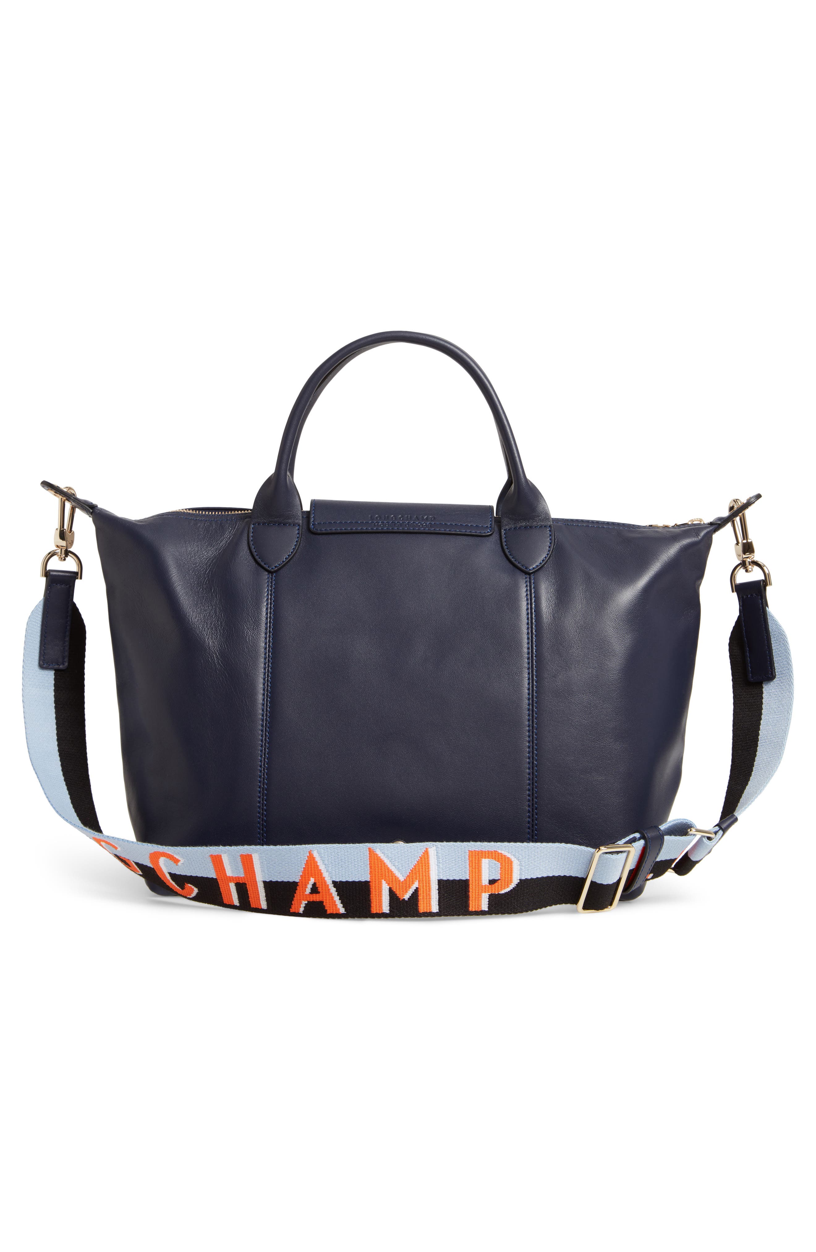 Longchamp Le Pliage Cuir Lambskin Leather Tote, Alternate, color, 