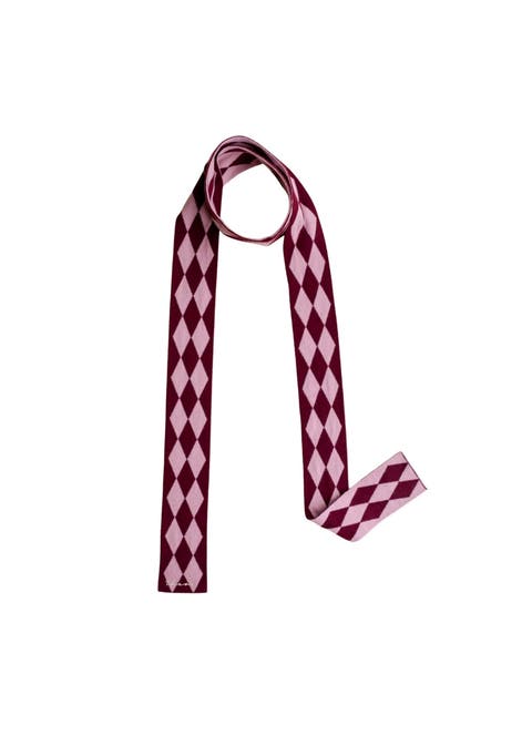 Merino Wool Harlequin Skinny Scarf