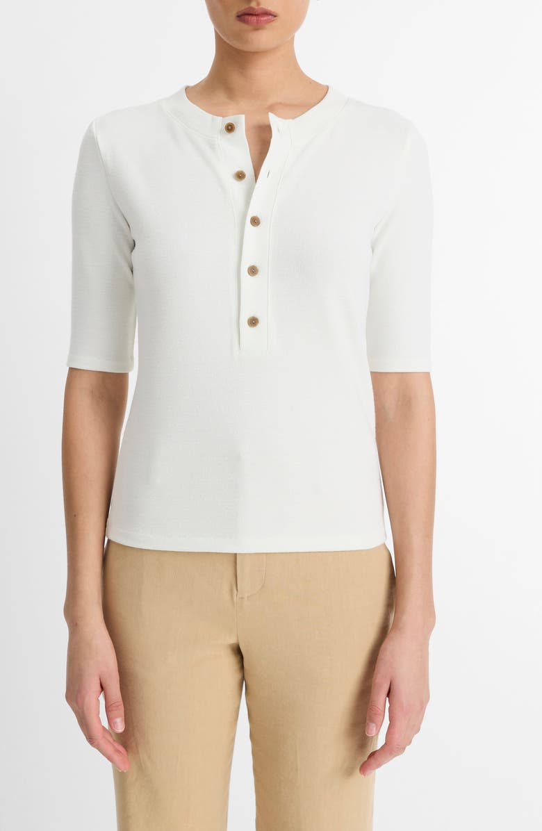 Vince Elbow Sleeve Henley, Main, color, Off White