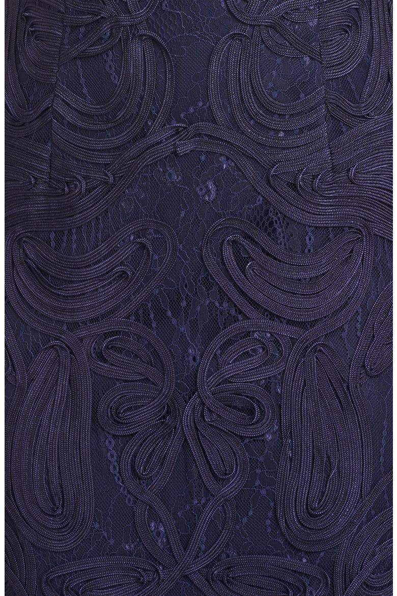 Meli Soutache Cocktail Midi Dress, Alternate, color, NAVY