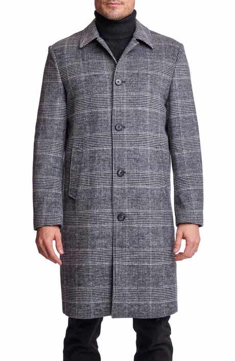 Glen Check Wool Blend Overcoat