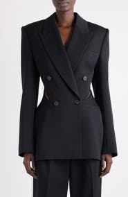 Givenchy Double Breasted Slashed Wool Blazer