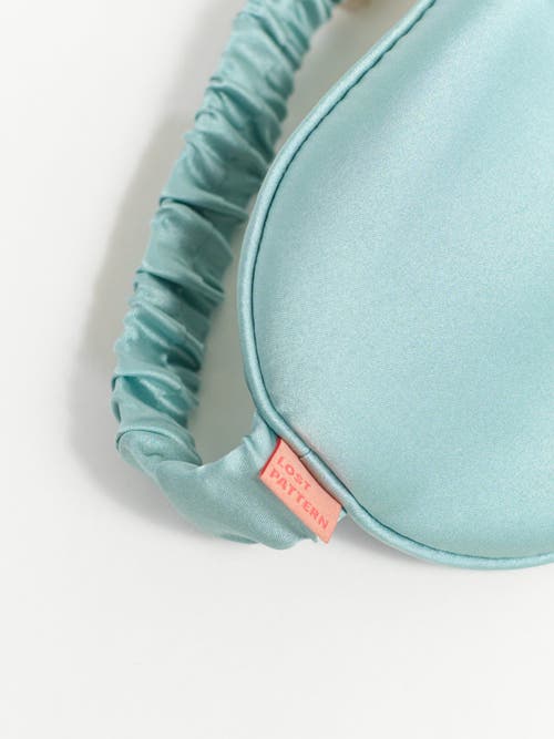 Lost Pattern Nyc Silk Sleep Eye Mask In Blue
