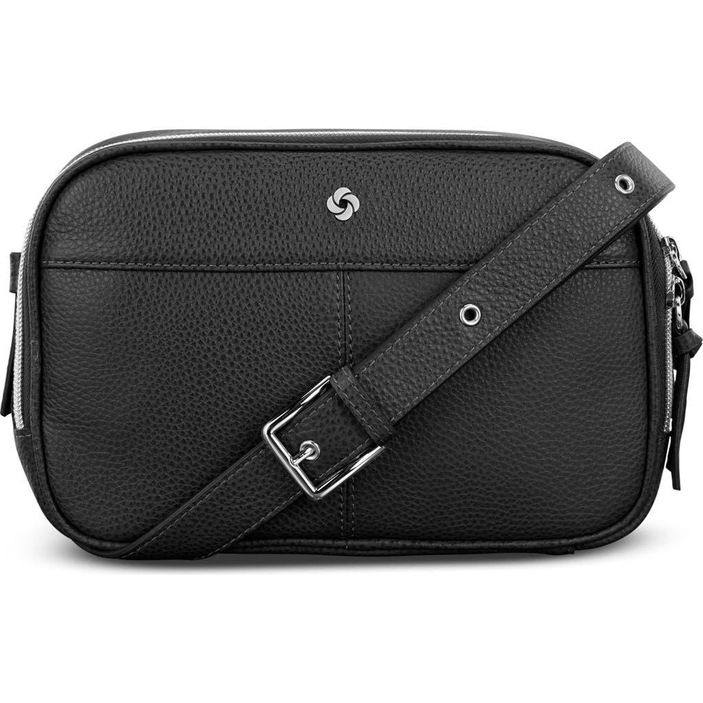 Samsonite Mobile Solution 2 Leather Crossbody Bag In Black