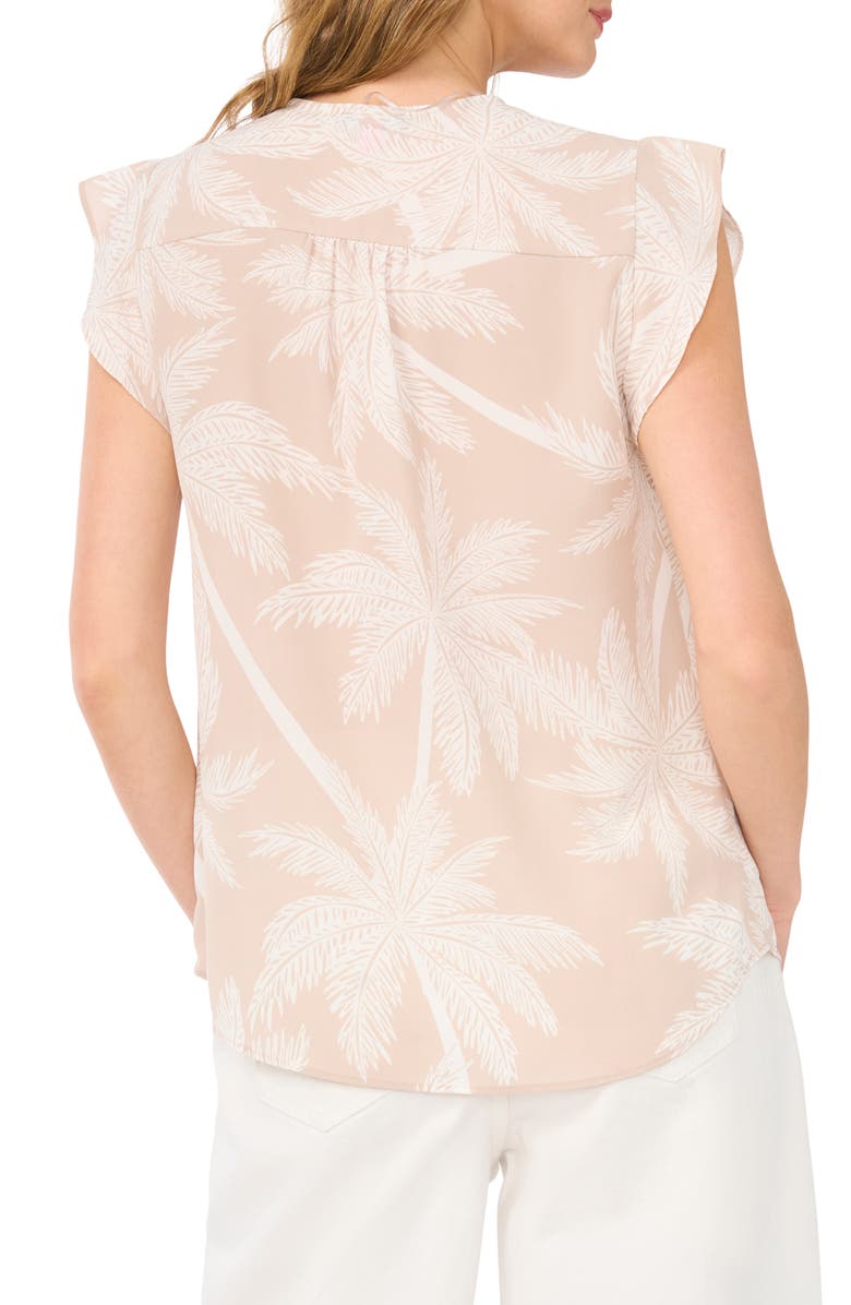 Vince Camuto Flutter Sleeve Top, Alternate, color, Oxford Tan