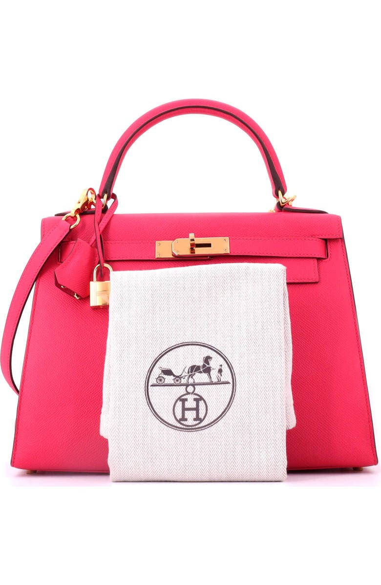 Pre-Owned Hermes Kelly Handbag Pink Epsom with Gold Hardware 28, Alternate, color, Rose Extreme