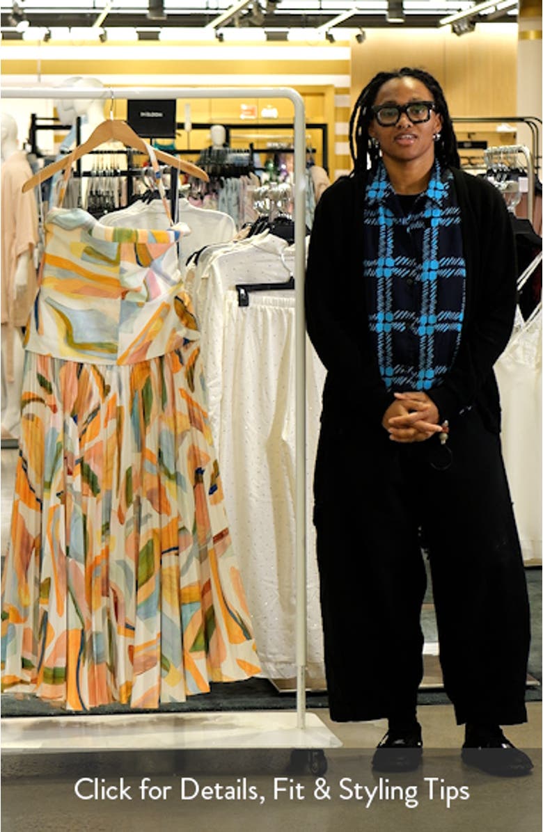 Leasgill Abstract Print Open Back Linen Blend Maxi Dress
