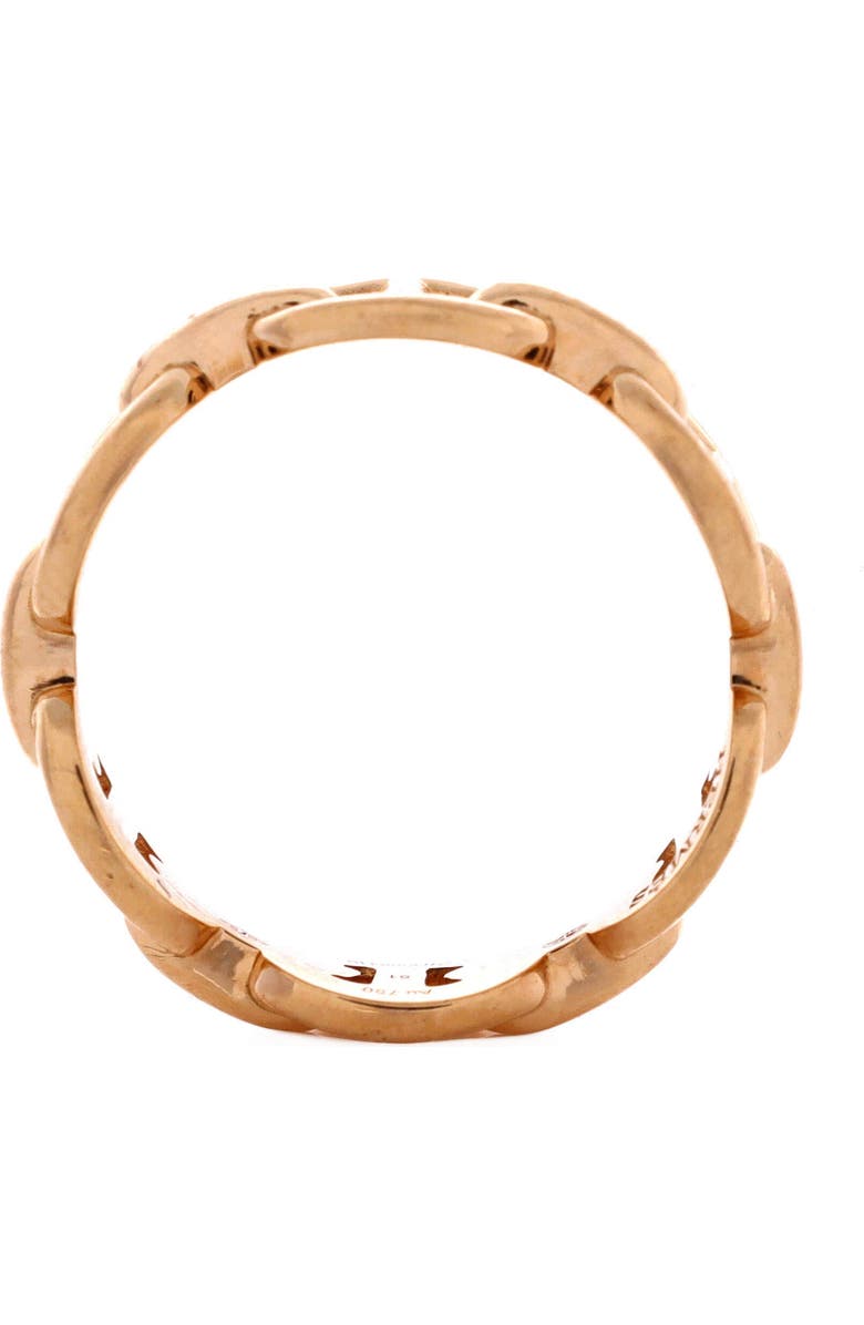 Pre-Owned Hermes Chaine d'Ancre Enchainee Ring 18K Rose Gold Small, Alternate, color, Rose Gold