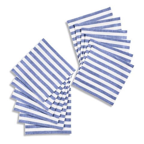 Linen Cocktail Napkins - Amalfi Stripe