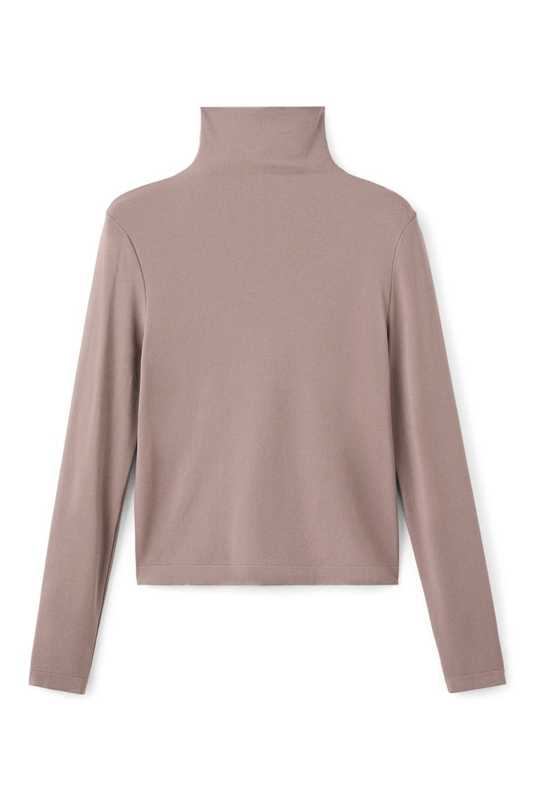 Seamless Turtleneck Top, Alternate, color, LIGHT/ PASTEL BROWN