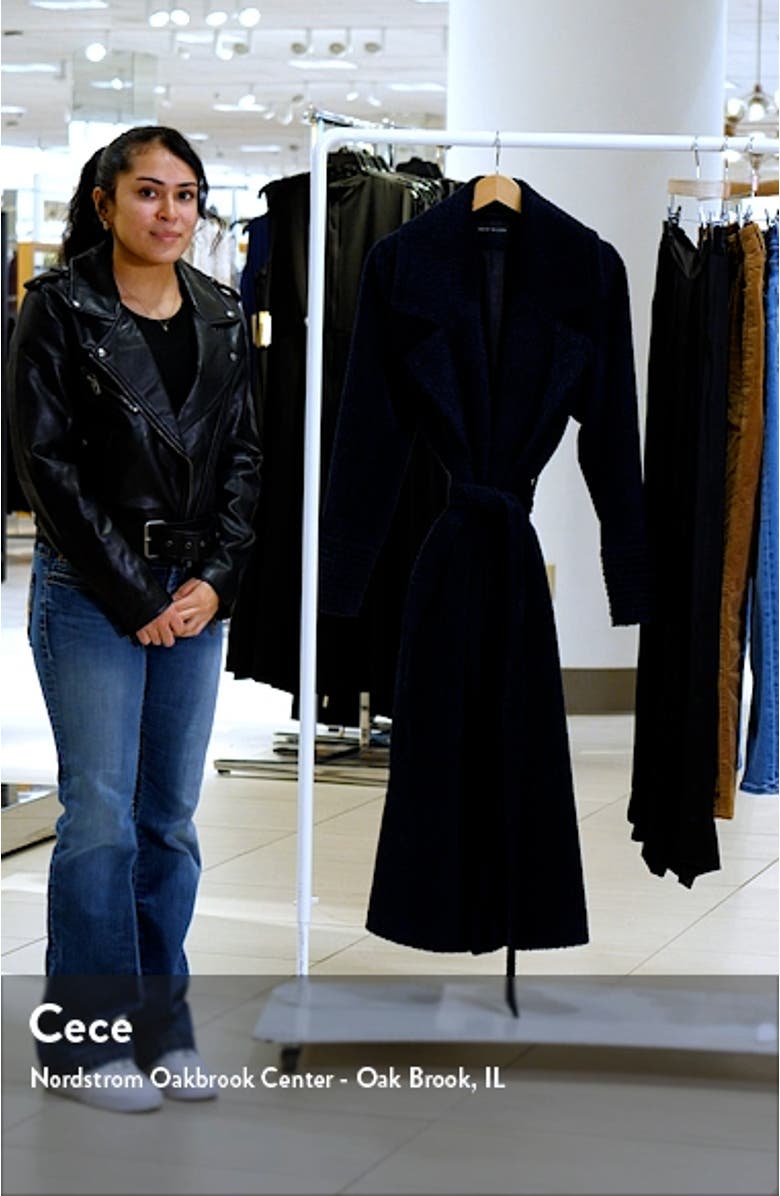 Wool & Alpaca Blend Bouclé Wrap Coat, sales video thumbnail