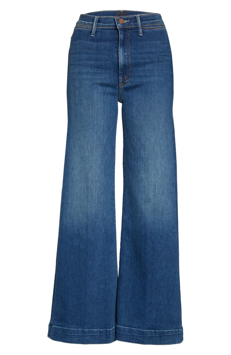 MOTHER The Swooner Roller High Waist Wide Leg Jeans, Alternate, color, 