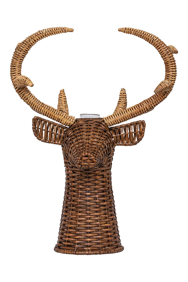 Devon Will Stag Vase, Main, color, BROWN