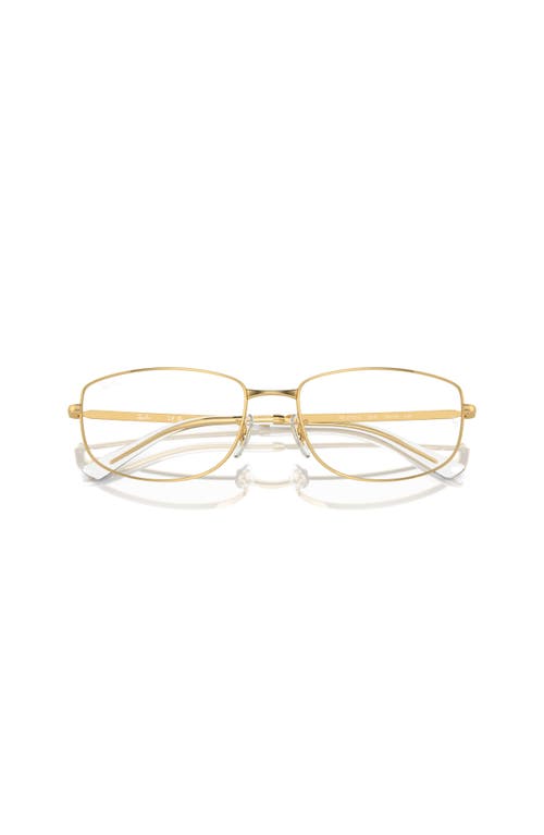 Ray Ban Ray-ban 54mm Irregular Optical Glasses In Brown