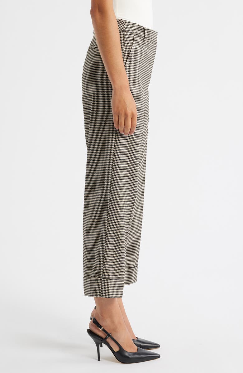 Anne Klein Cuff Flat Front Pants, Alternate, color, Light Coffee Multi