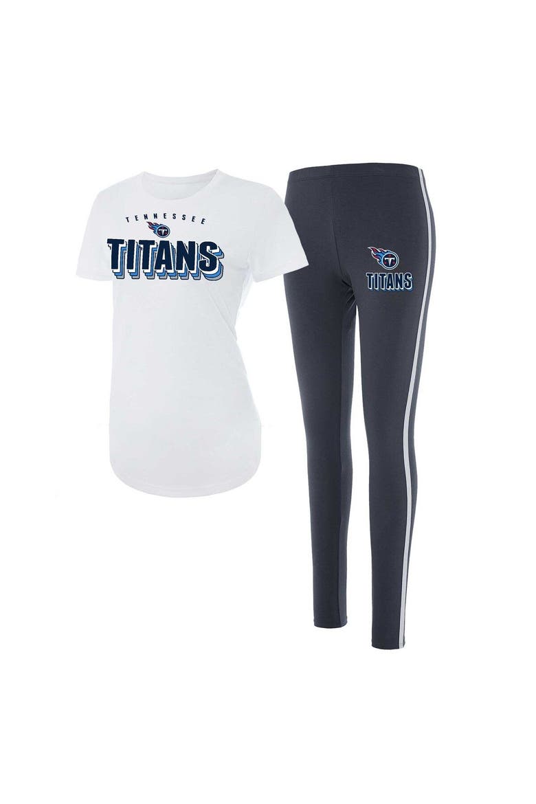 Women's Concepts Sport White/Charcoal Tennessee Titans Sonata T-Shirt & Leggings Set, Main, color, White