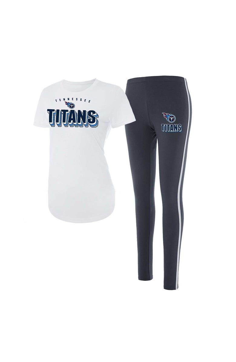 CONCEPTS SPORT Women's Concepts Sport White/Charcoal Tennessee Titans Sonata T-Shirt & Leggings Set, Main, color, White